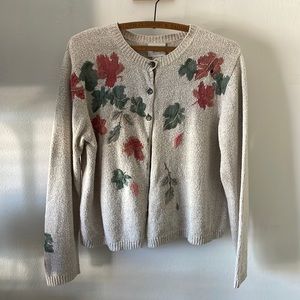 Vintage Floral Sweater Cardigan